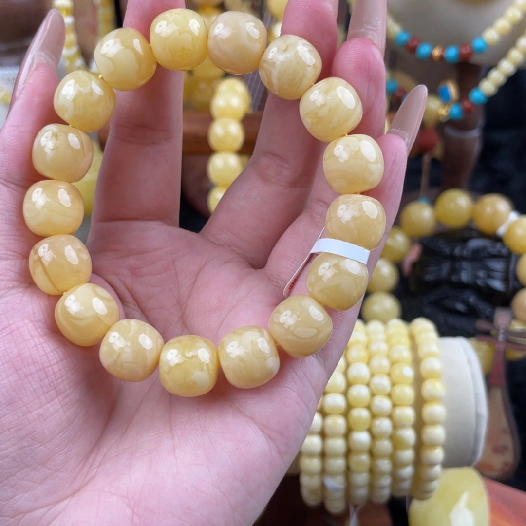 琥珀未镶嵌裸石同料浓蜡妖花13