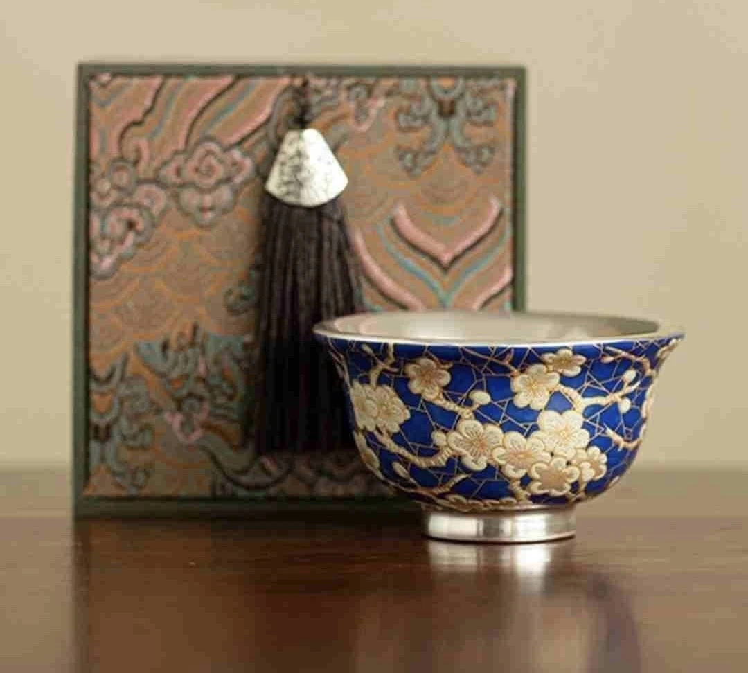 JS0273冰梅主人杯银杯复古茶杯品茗杯茶具陶瓷