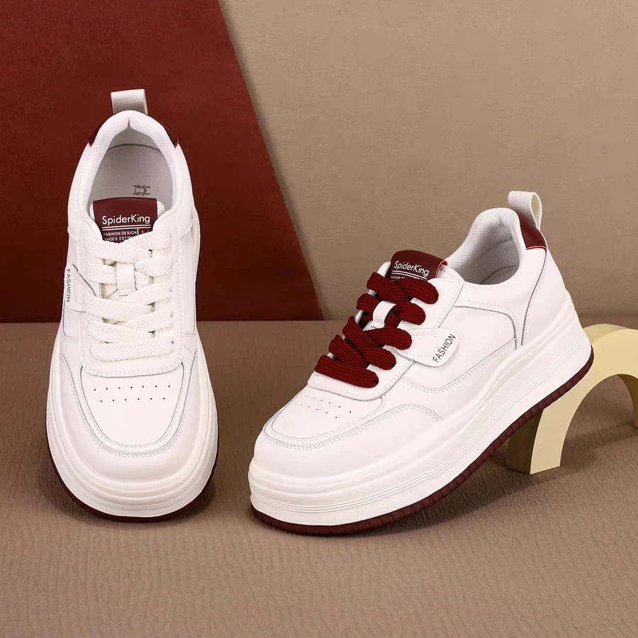 蜘蛛王头层牛皮经典百搭小白鞋