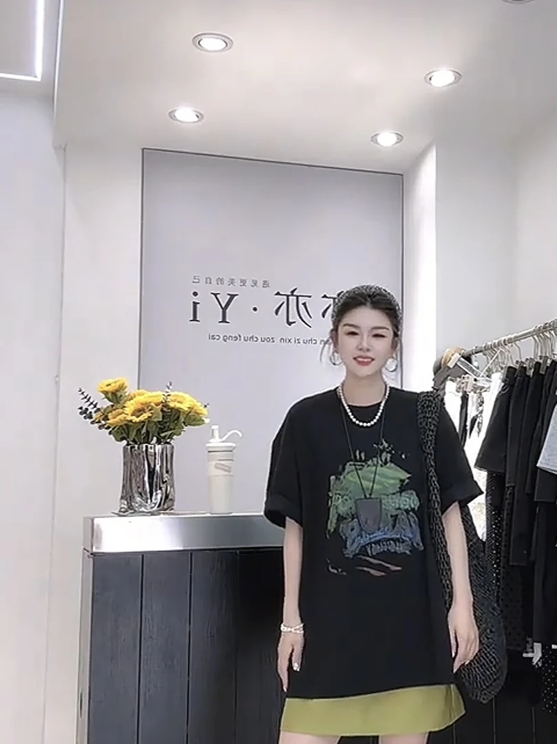 夏季T恤宽松型个性设计美式T恤