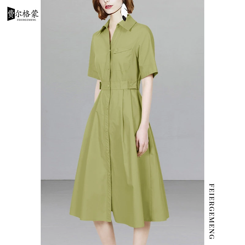 时尚气质高档2025新款连衣裙高级复古小众高贵洋气裙子过膝长款潮