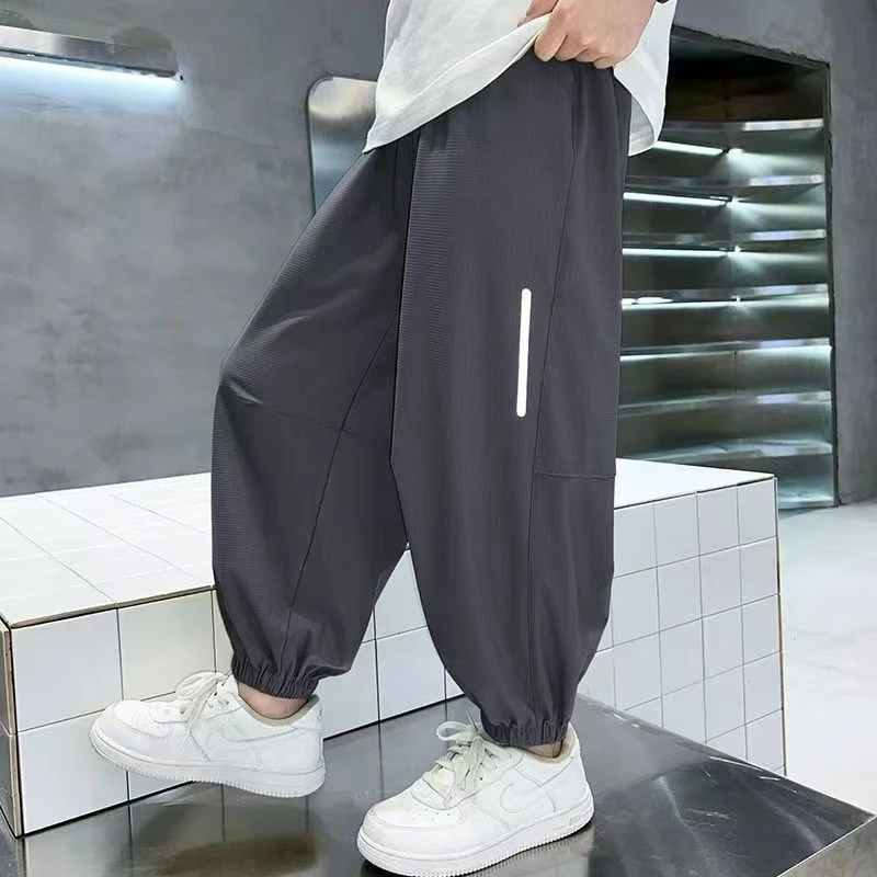 男孩防蚊裤中大童夏季运动休闲透气速干裤儿童轻薄透气防蚊防晒裤