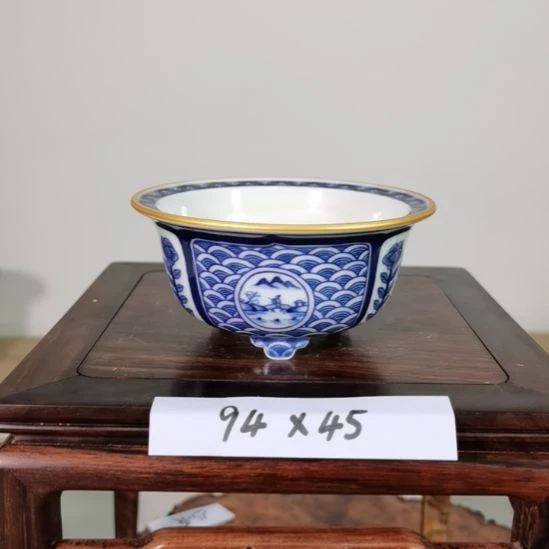 陶手工手绘大德堂釉盆