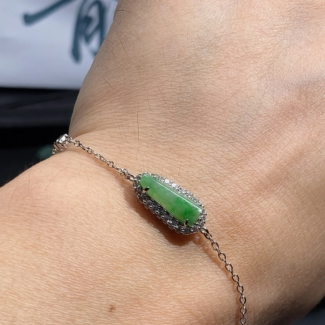 翡翠银S925镶嵌手链