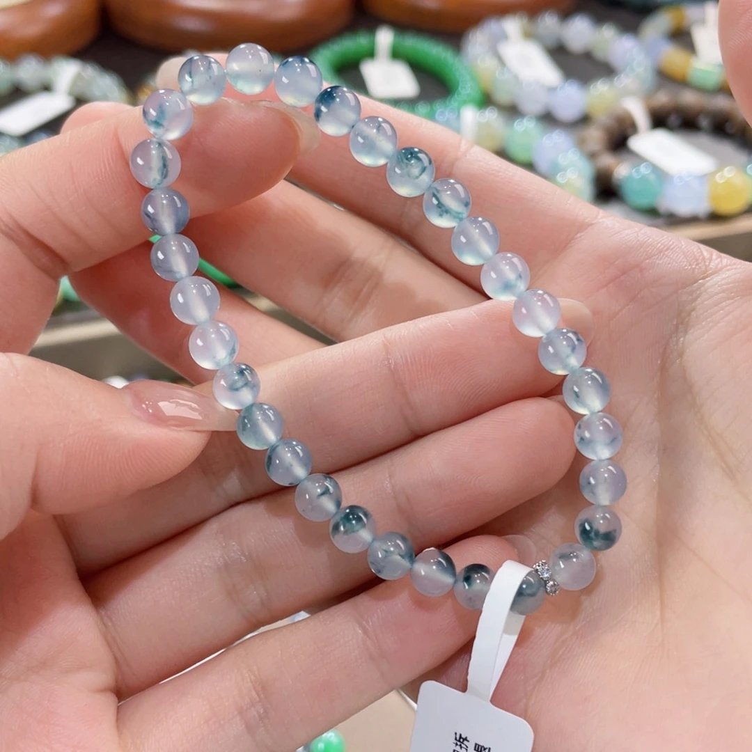 未镶嵌手链翡翠卡6清透海蓝之谜