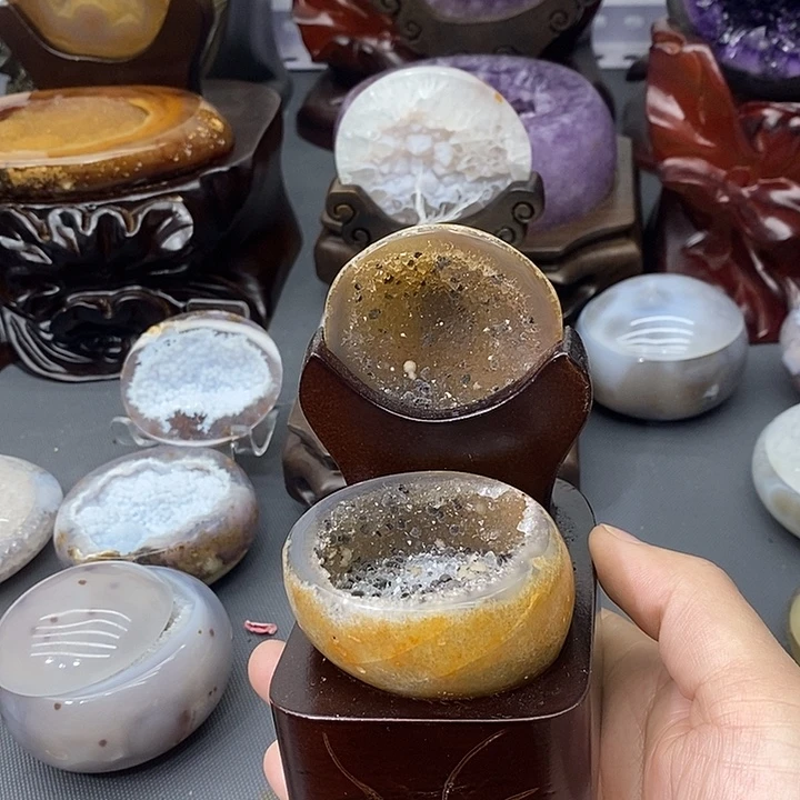 紫晶摆件未镶嵌聚宝盆
