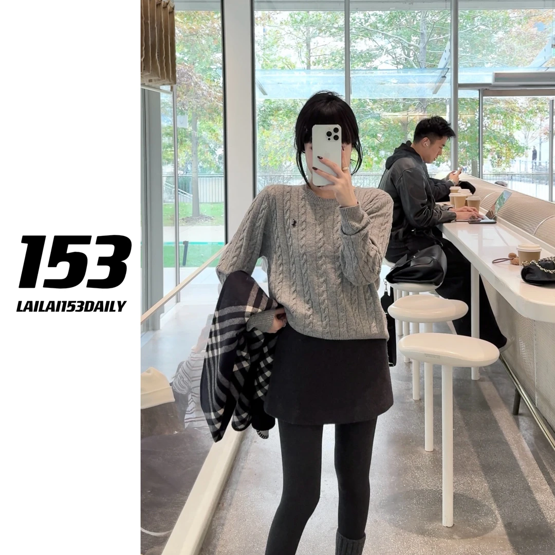 【153的日常】宽松麻花毛衣羊毛针织显瘦宽松秋冬百搭25DZ7710