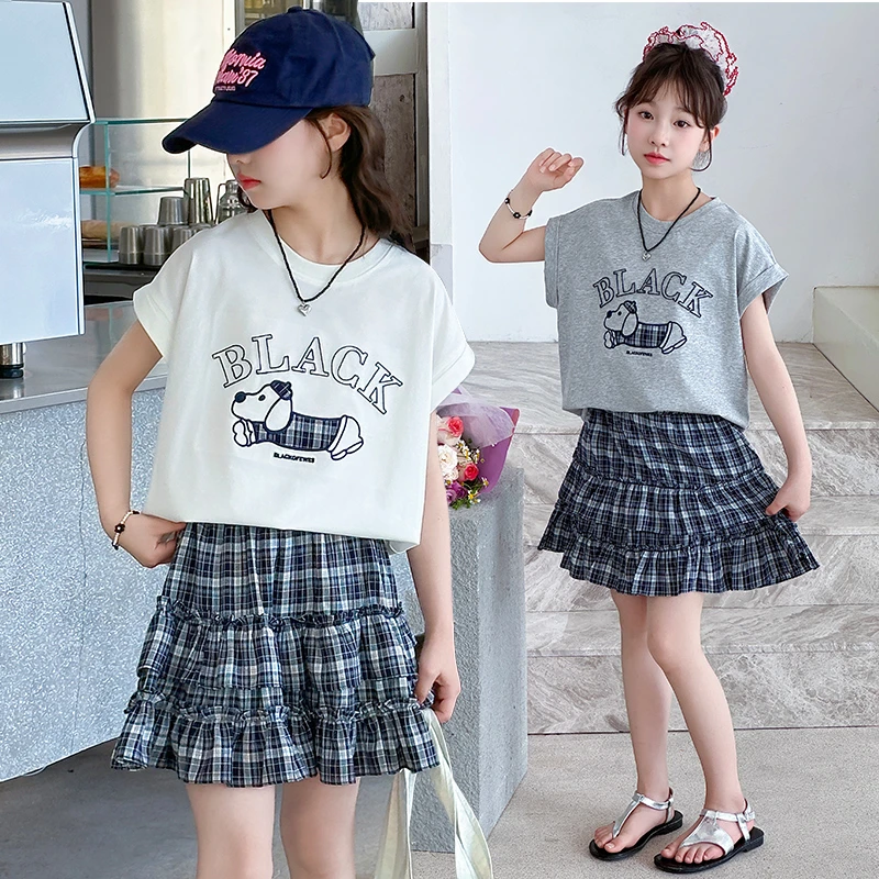 女童夏季短袖短裤套装2025新款儿童洋气韩版宽松休闲两件套中大童