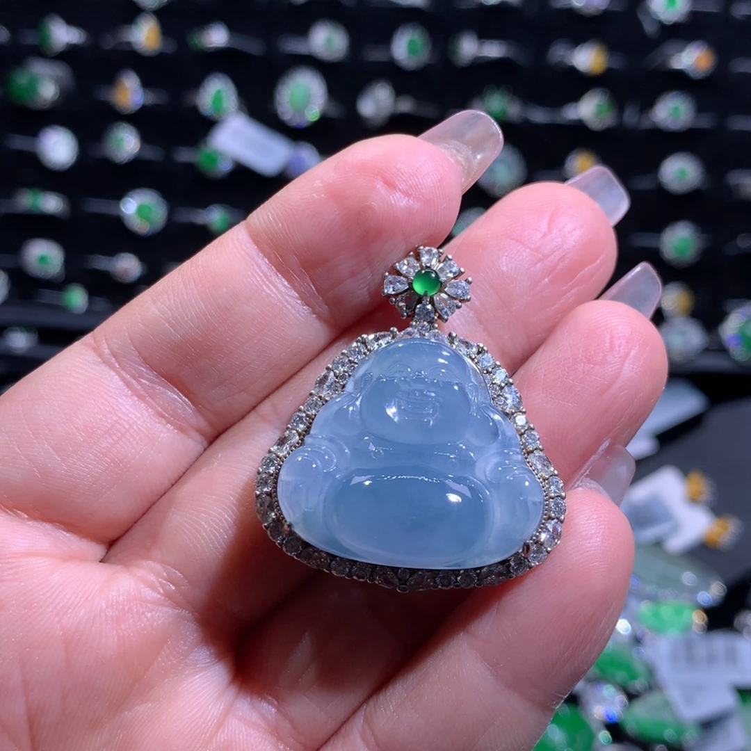 翡翠银S925镶嵌颈饰天然翡翠