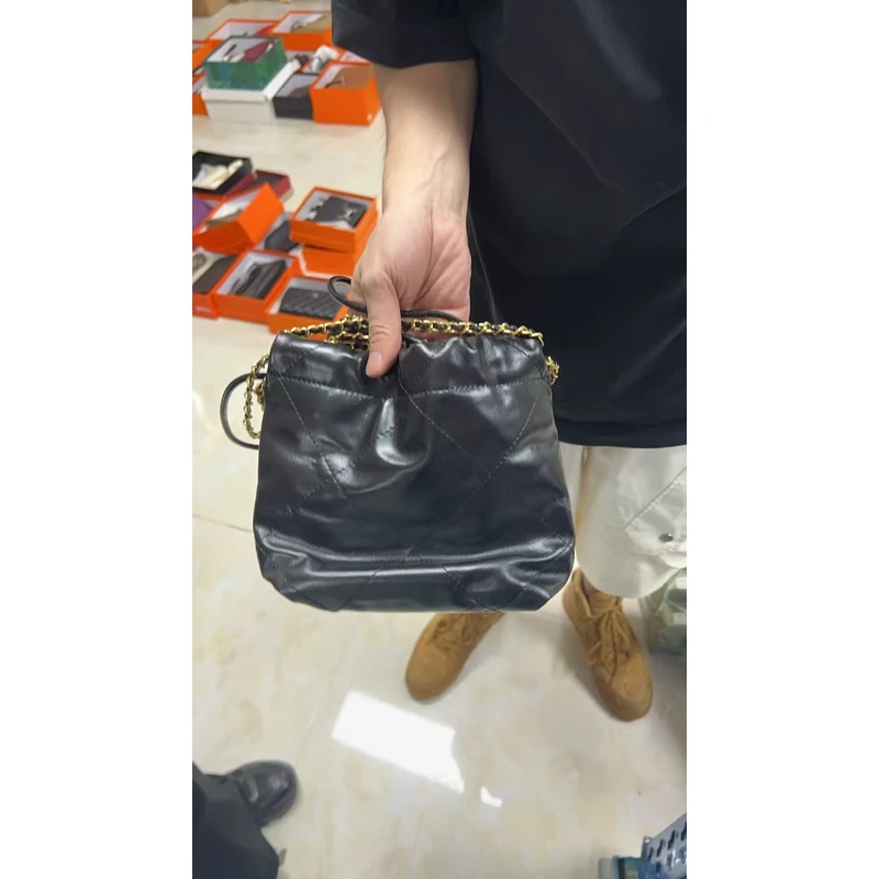 YUSHA/高档小号黑色袋袋金链-9532