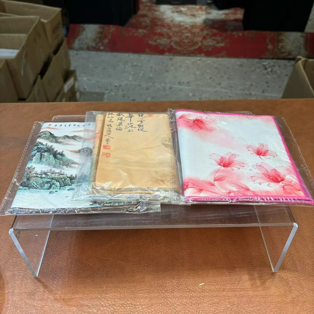 秋香茶具 古风加厚吸水粉花莲开并蒂万里山河（三条装）茶巾-0-