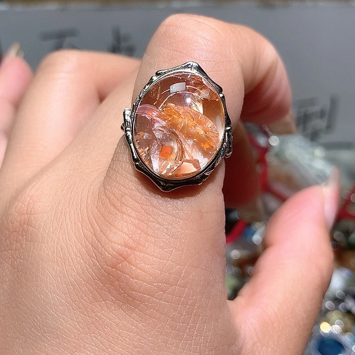 水晶戒指银S925镶嵌水晶?****