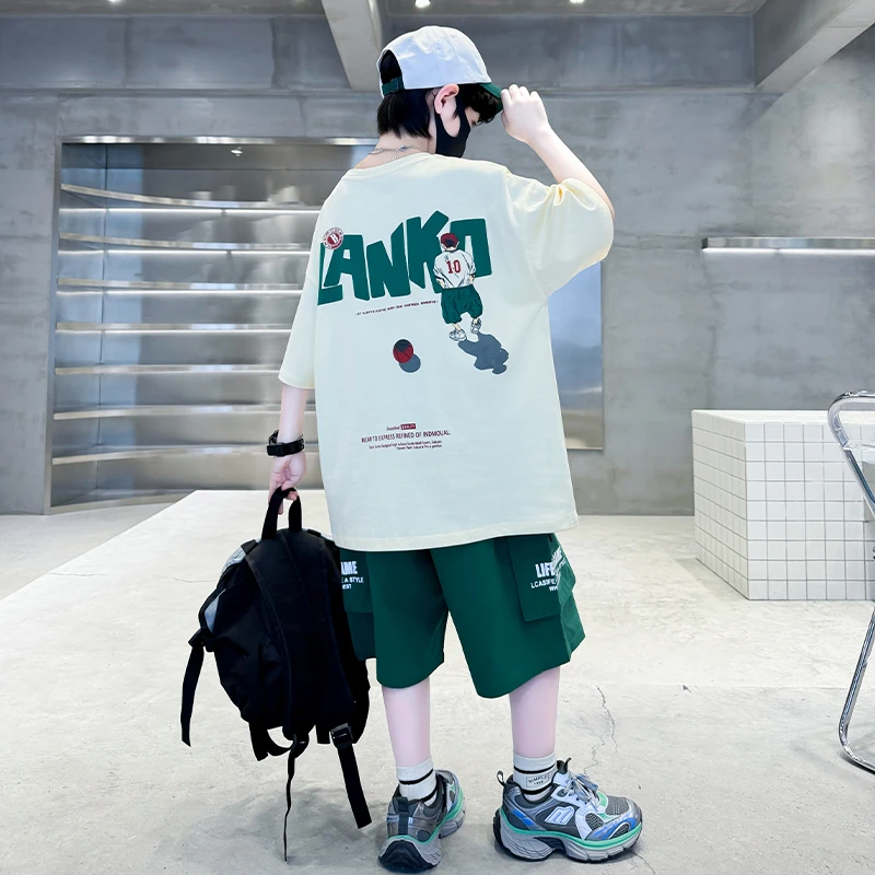 童装男童夏装短袖套装2025新款夏季儿童帅气男孩休闲衣服中大童潮