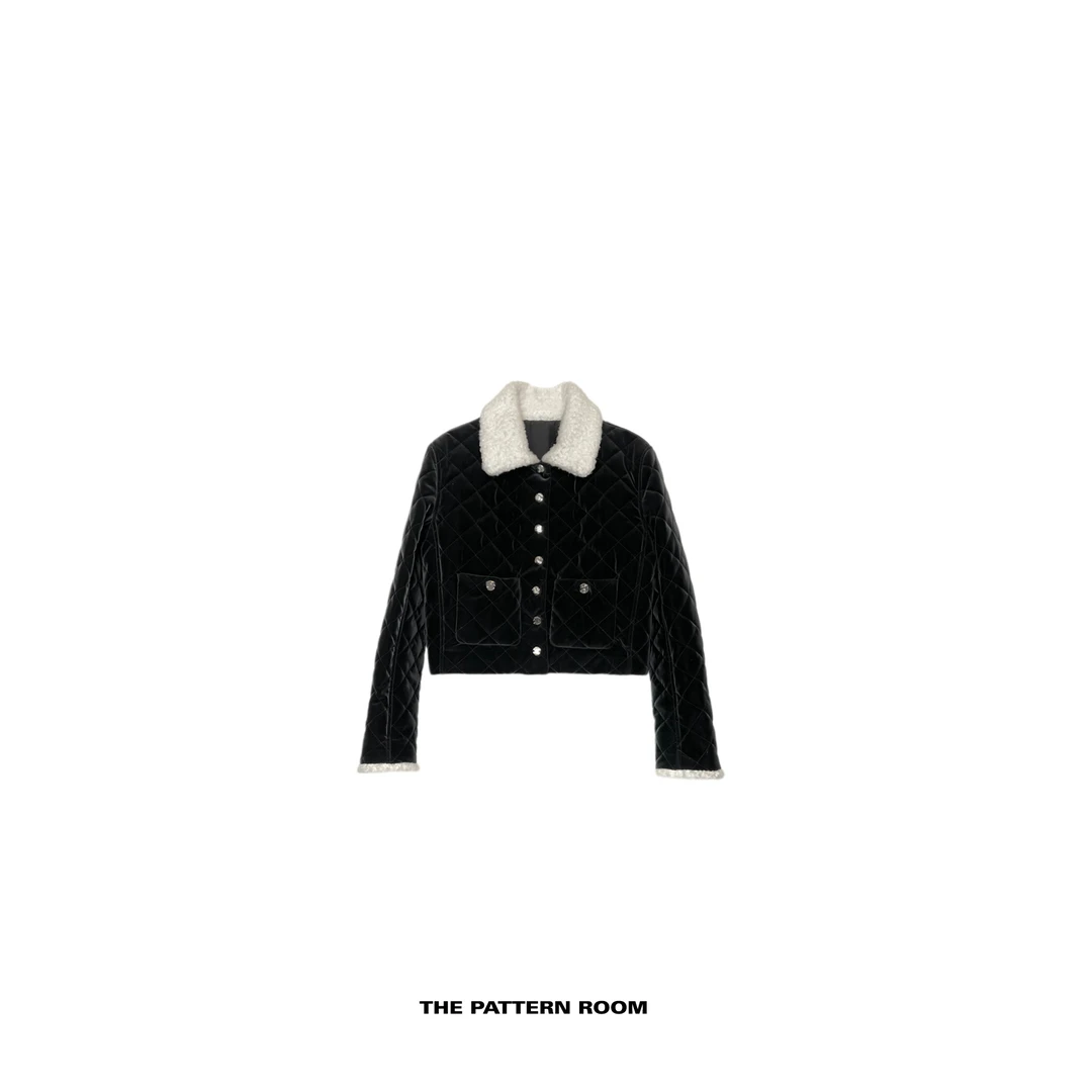 The pattern room｜新经典秩序黑白绗棉翻毛领短外套