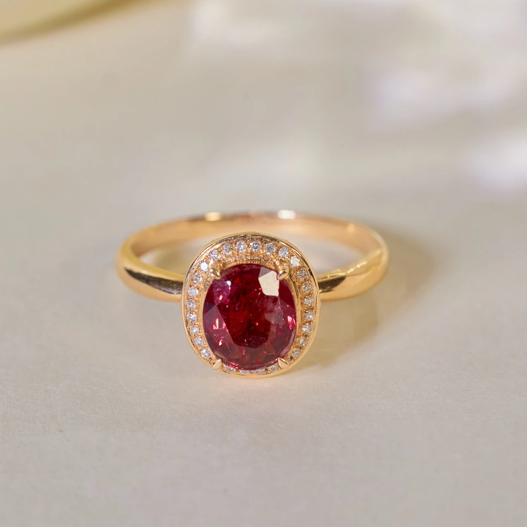 【歪歪】碧玺戒指*18K金镶嵌（多样性发一）XB-S9837