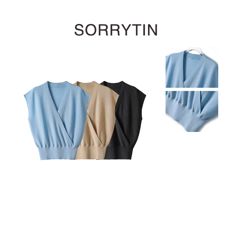 《流光半夏》思家高品质 清凉女人味 交叉金银丝薄款小飞袖针织上衣