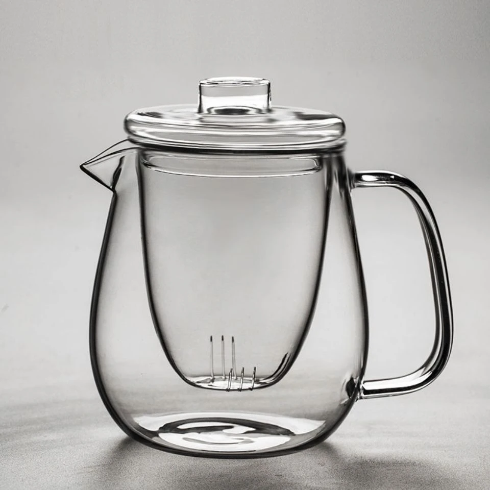 耐热大企鹅玻璃壶带盖三件杯透明过滤水壶花茶壶功夫茶具大容量