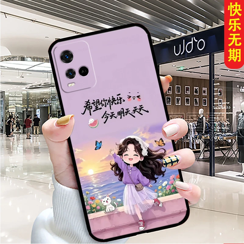 适用vivoY32手机壳防摔V2158A全包边女新款卡通硅胶软壳个性男y32