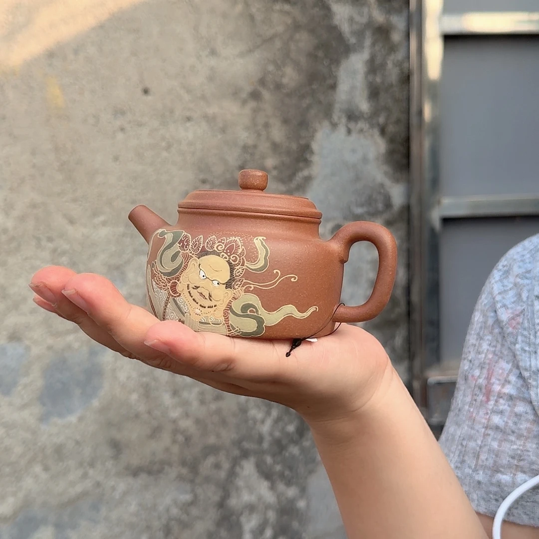 紫砂茶壶泥绘德钟