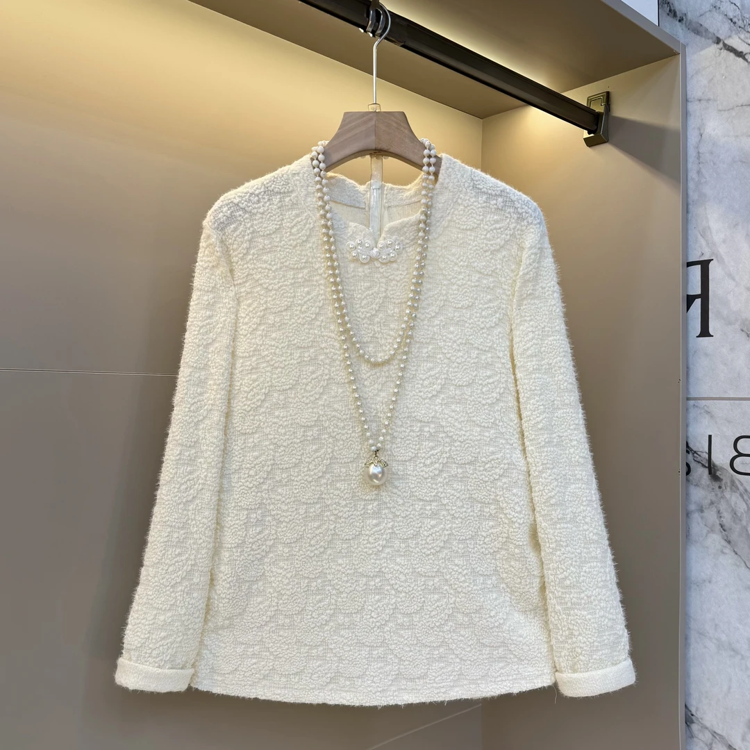 休闲2025百搭洋气欧货优雅精致设计感宽松胖mm显瘦上衣1102