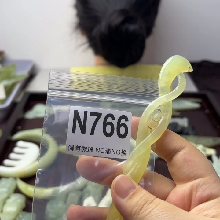 蛇纹石玉发饰合金多****⁷