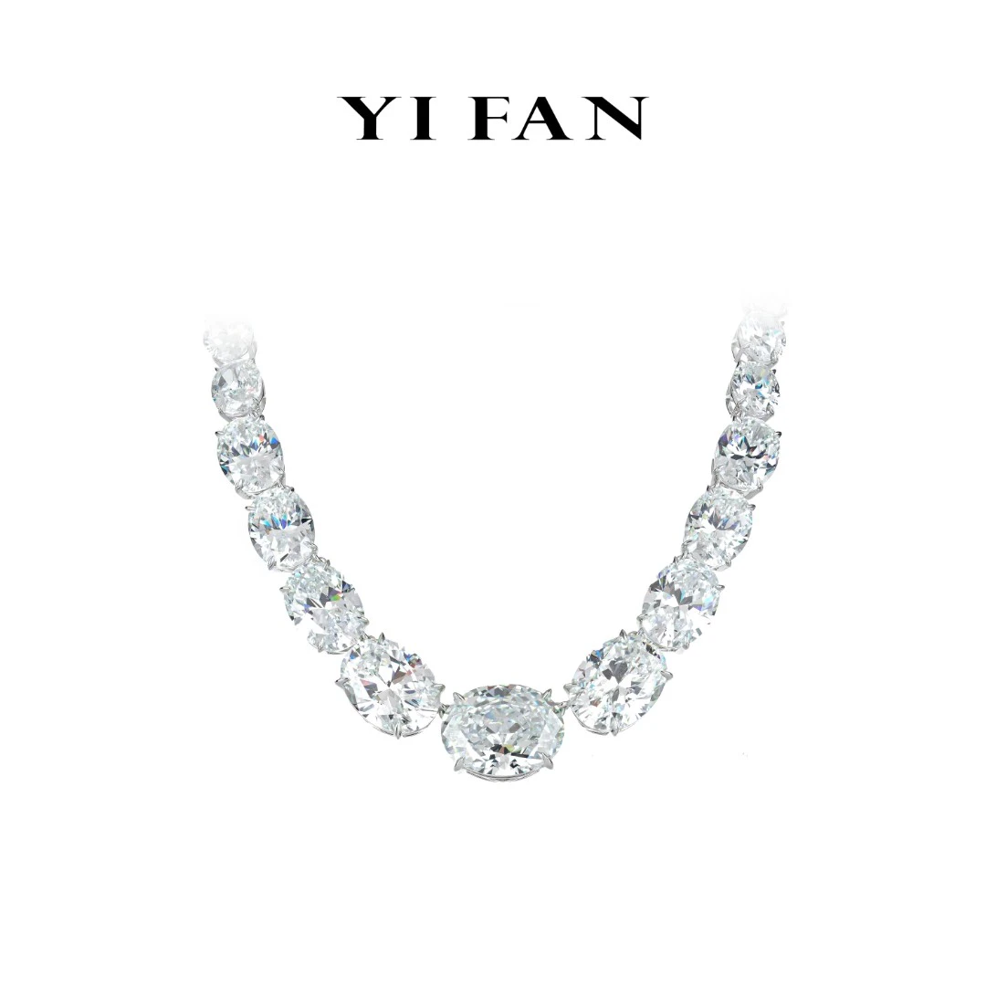 吊坠925银合成锆石 2350-星河璀璨豪镶项链