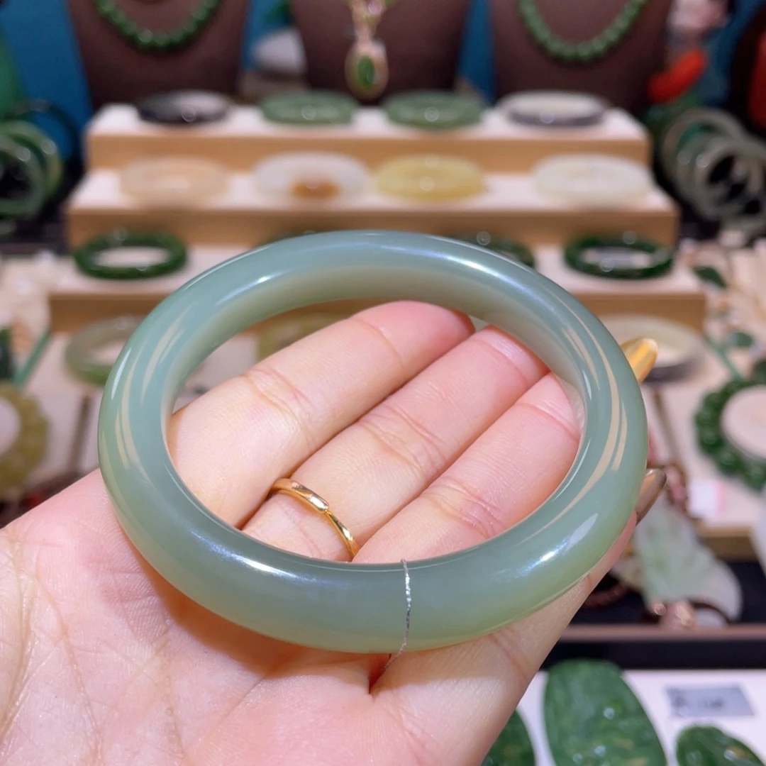 和田玉高品冰晴手镯59、60未镶嵌