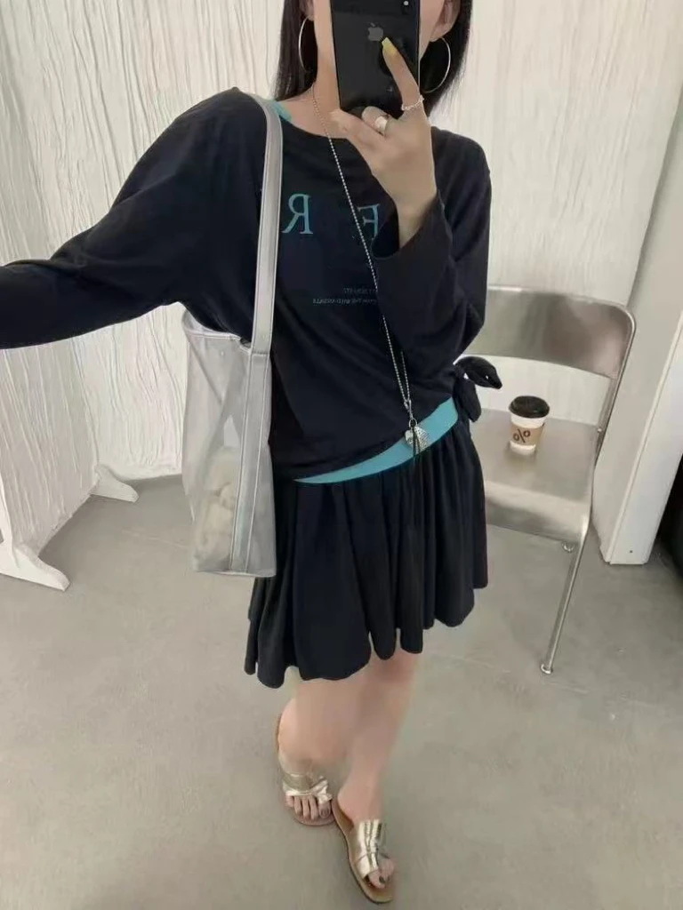 【6237】贝#长袖上衣+吊带+半身裙【三件套】