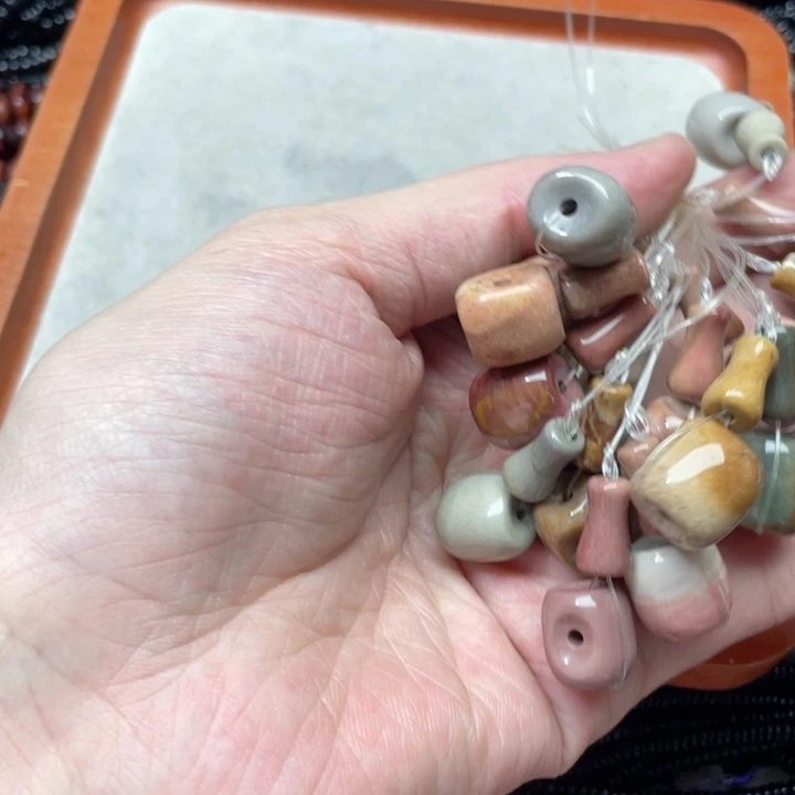 玛瑙/玉髓合金珠宝半成品一套13mm阿拉善三通