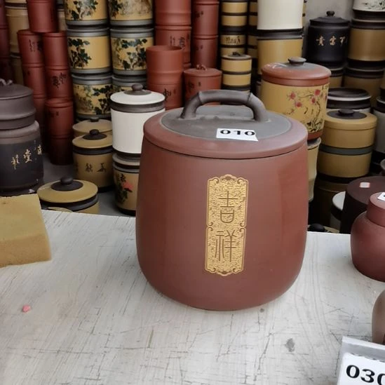 紫砂茶叶罐正品八饼装刻字款010