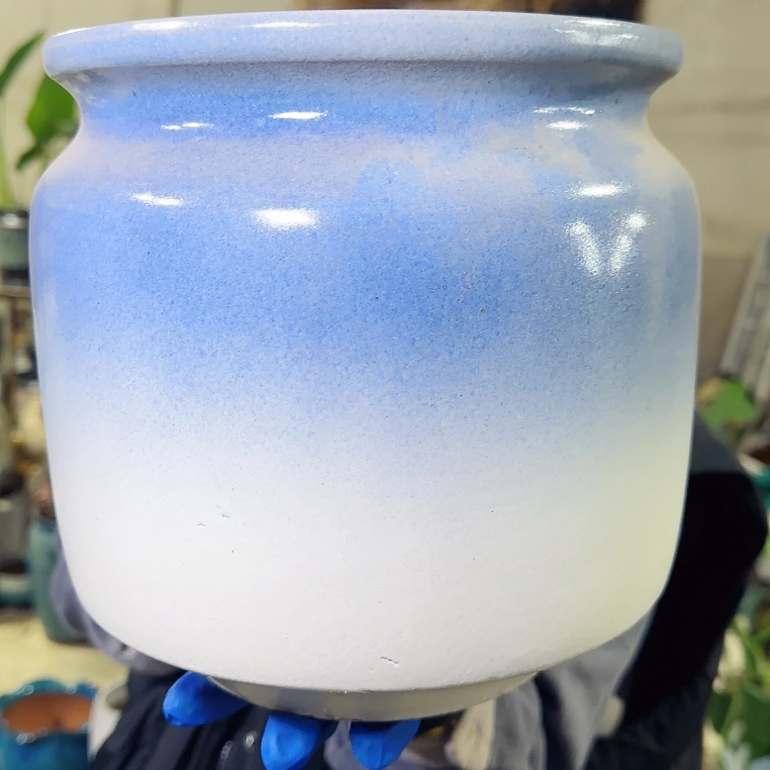 紫砂花盆高23口22