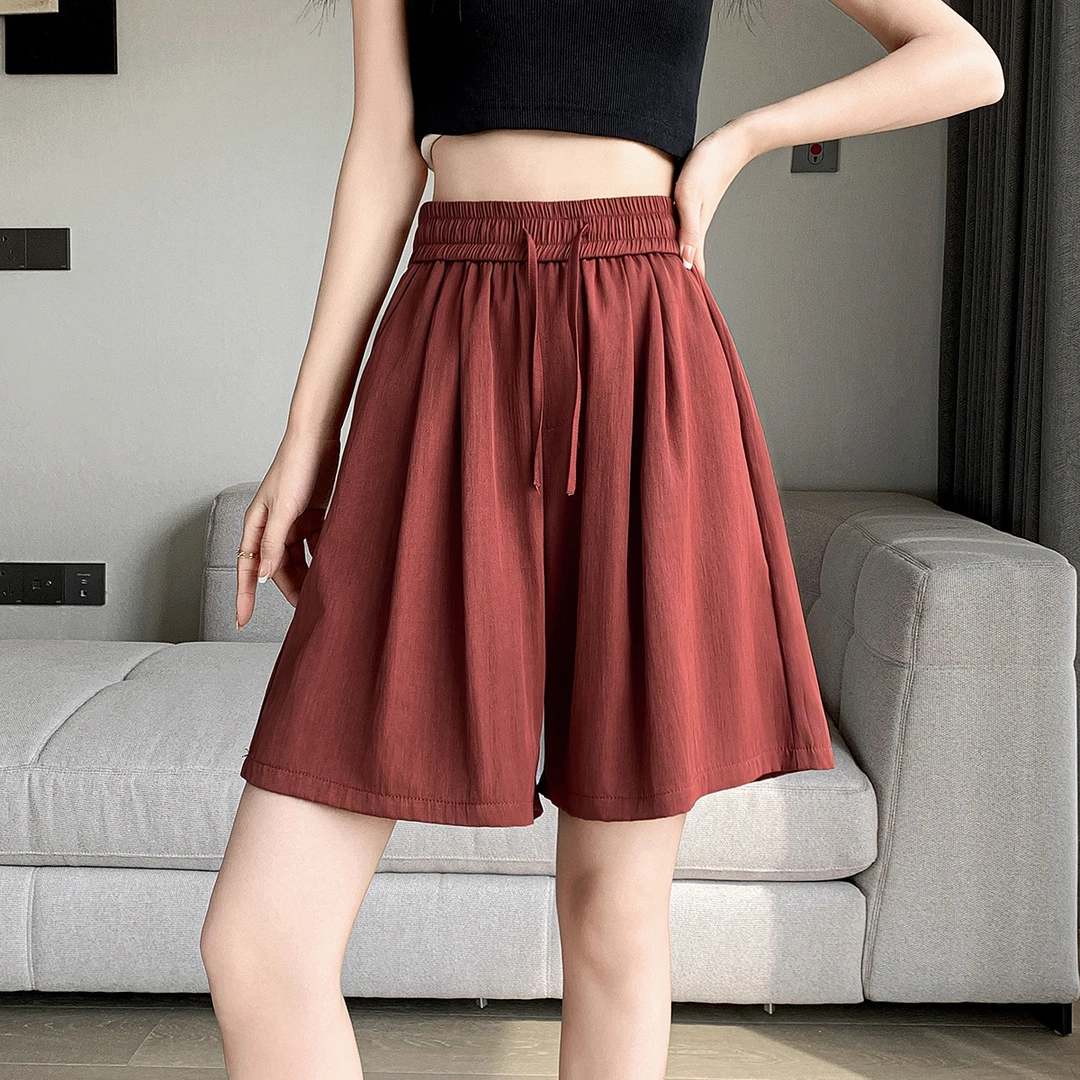 薄款夏季短裤女士显瘦高腰原宿风裤子百搭五分裤短裤阔腿宽松休闲