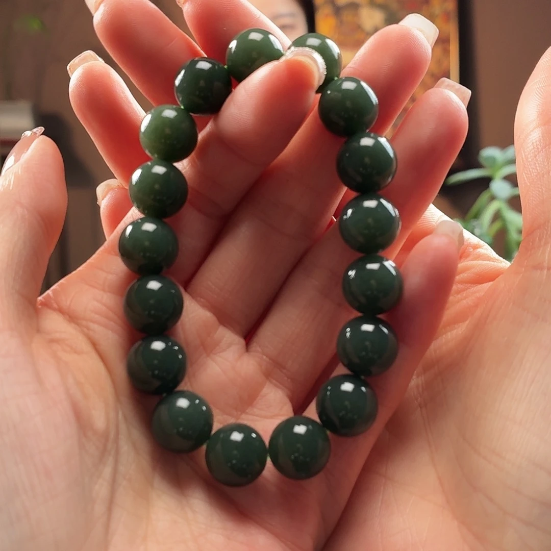 和田玉未镶嵌手串叶城蓝调卡12