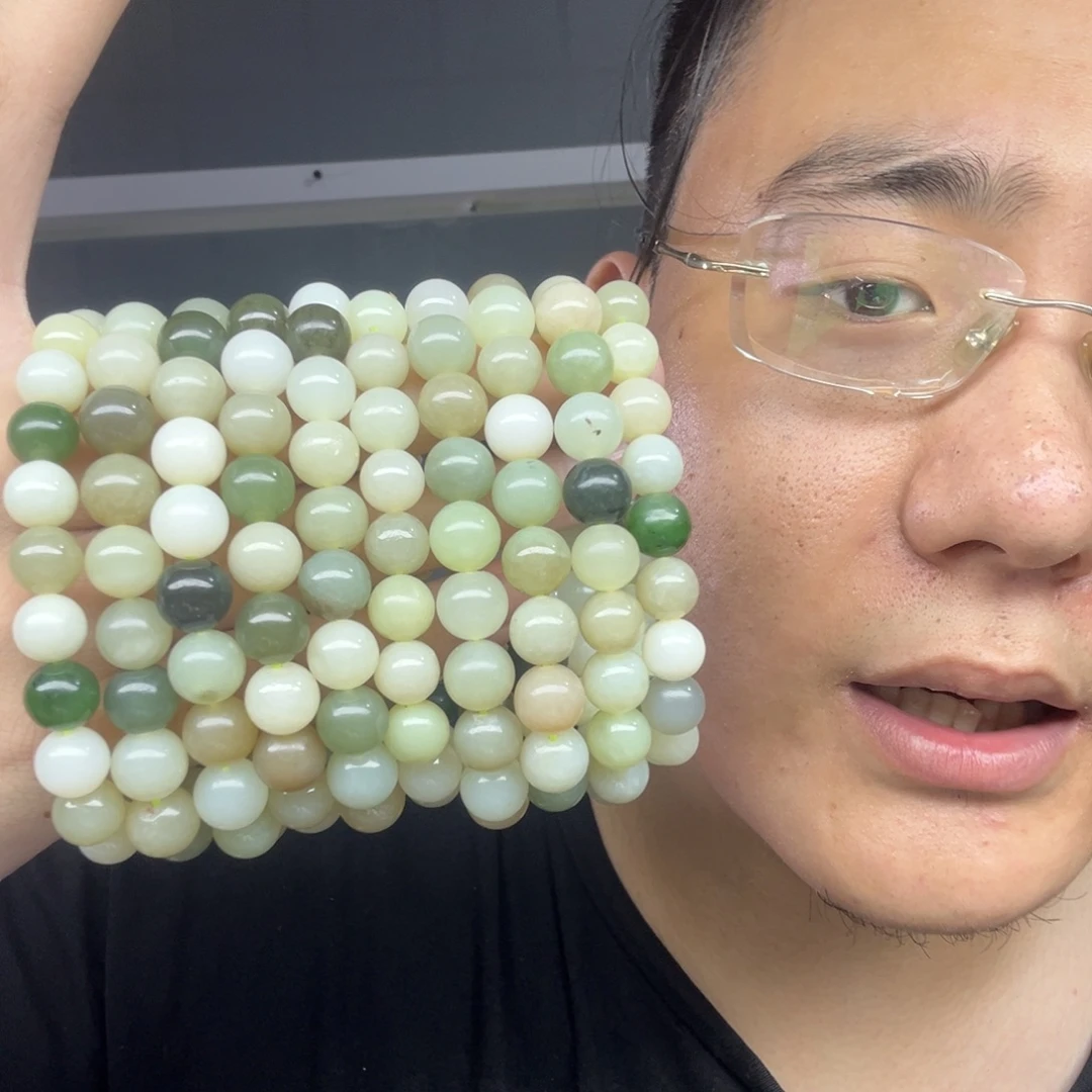 和田玉未镶嵌手链和田玉多宝卡10微瑕