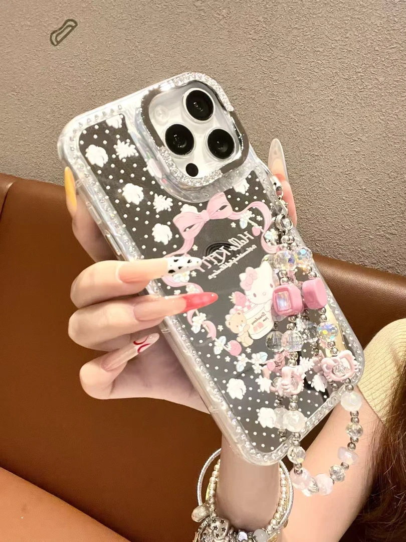 【自带相机保护按键】可爱KT镜面壳适用于苹果16/15/14保护壳