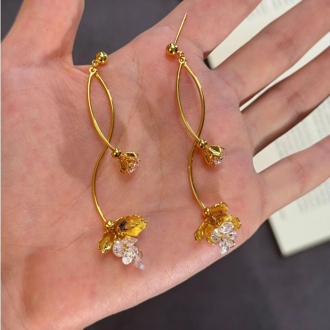 黄铜耳饰 【交响乐】简约小众设计高级感复古复古/宫廷风格耳环