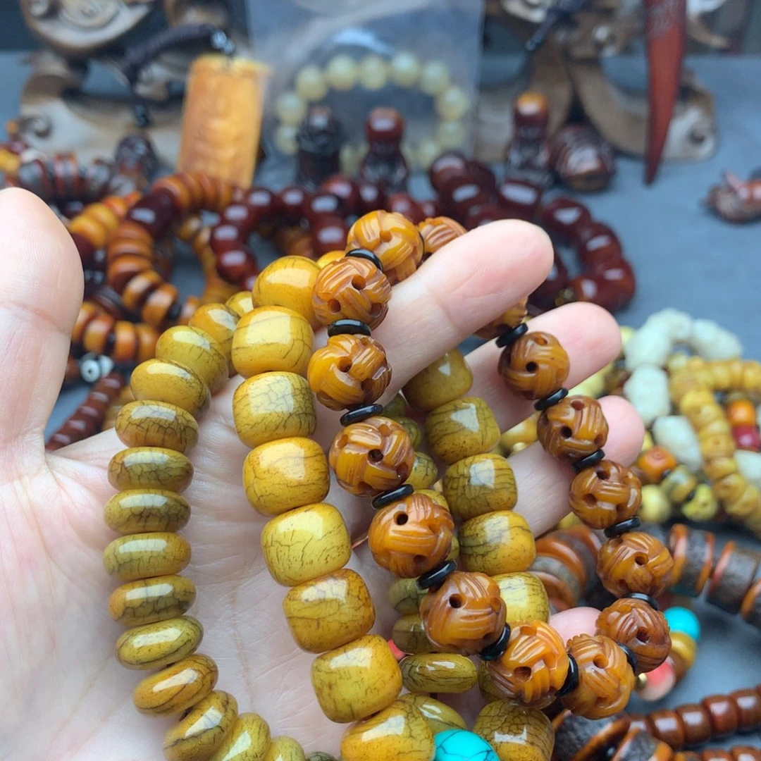 如***生牛骨手串/手链牦牛骨手串