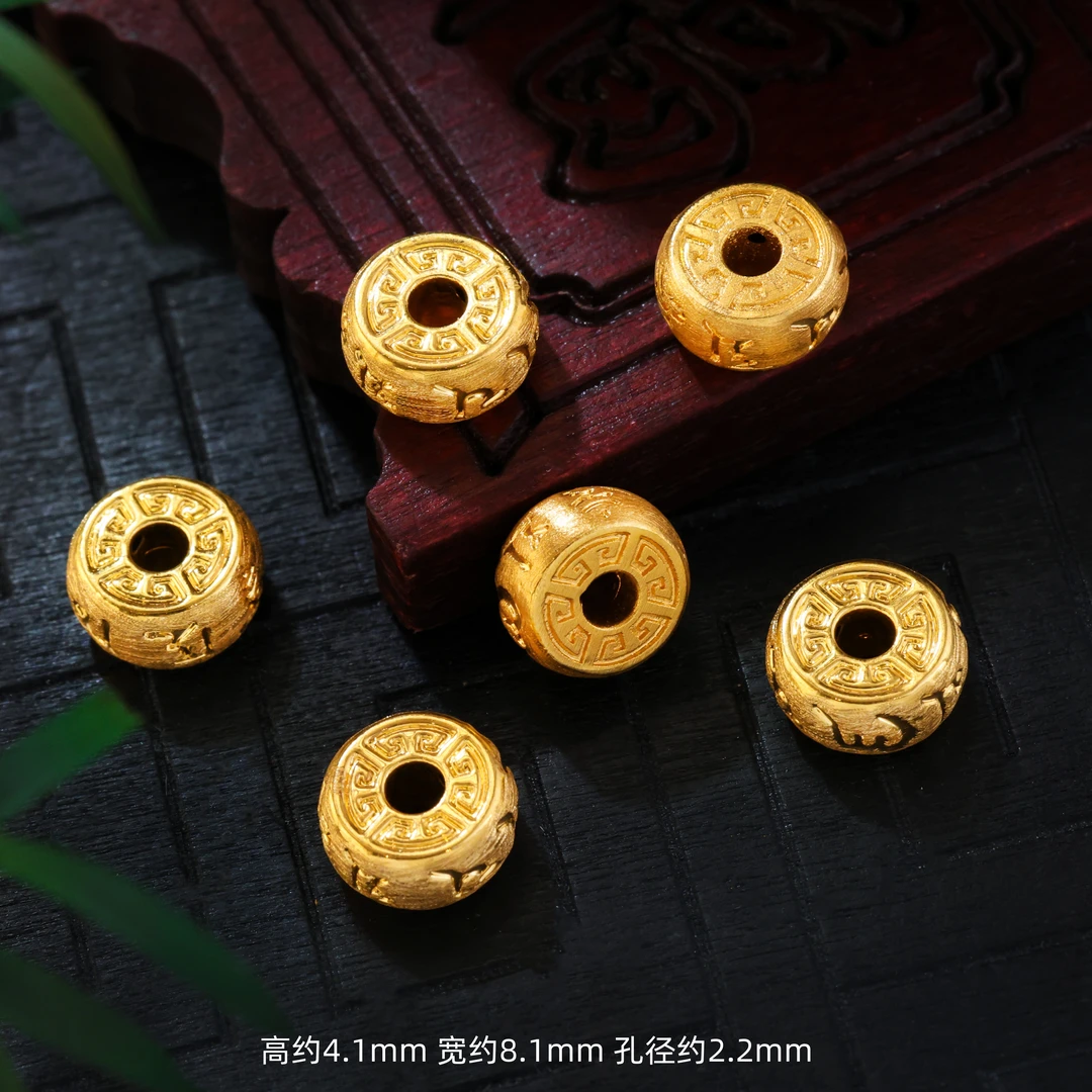 【工厂浮力】18K金加大加厚进口工艺拉丝六字真言隔片隔珠直切垫片