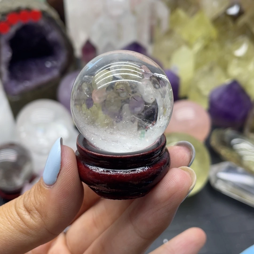 水晶珠宝半成品未镶嵌坚***肥71白水晶球