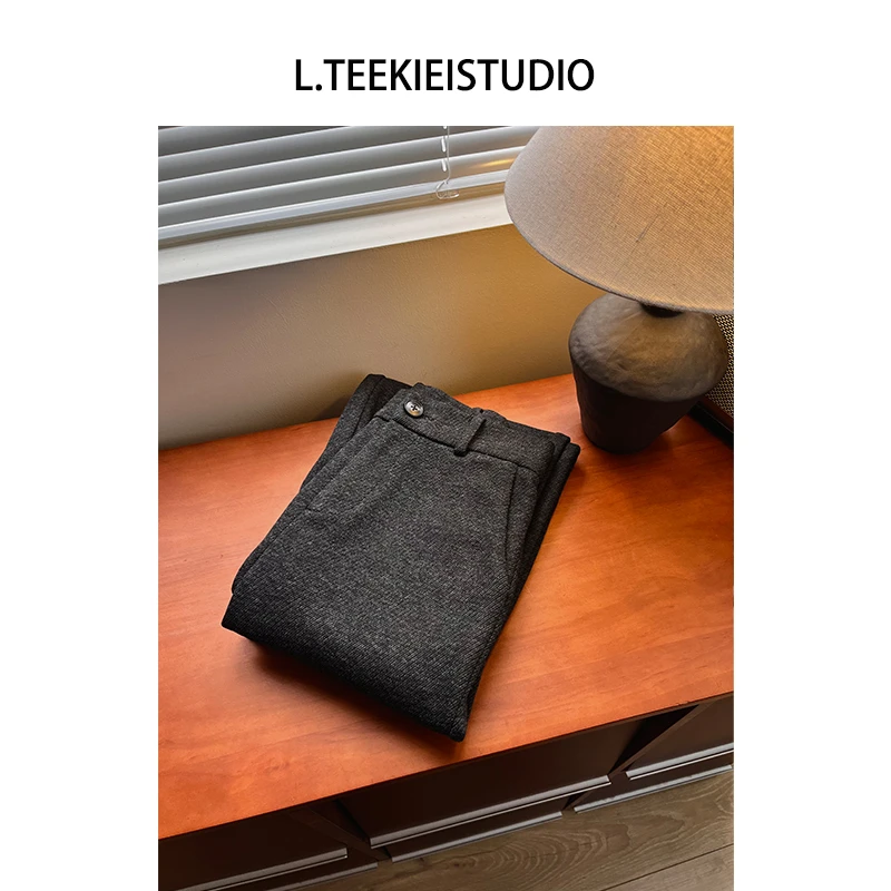 壹壹STUDIO醋酸羊毛西装阔腿裤香蕉秋冬新款高腰垂感长裤休闲裤