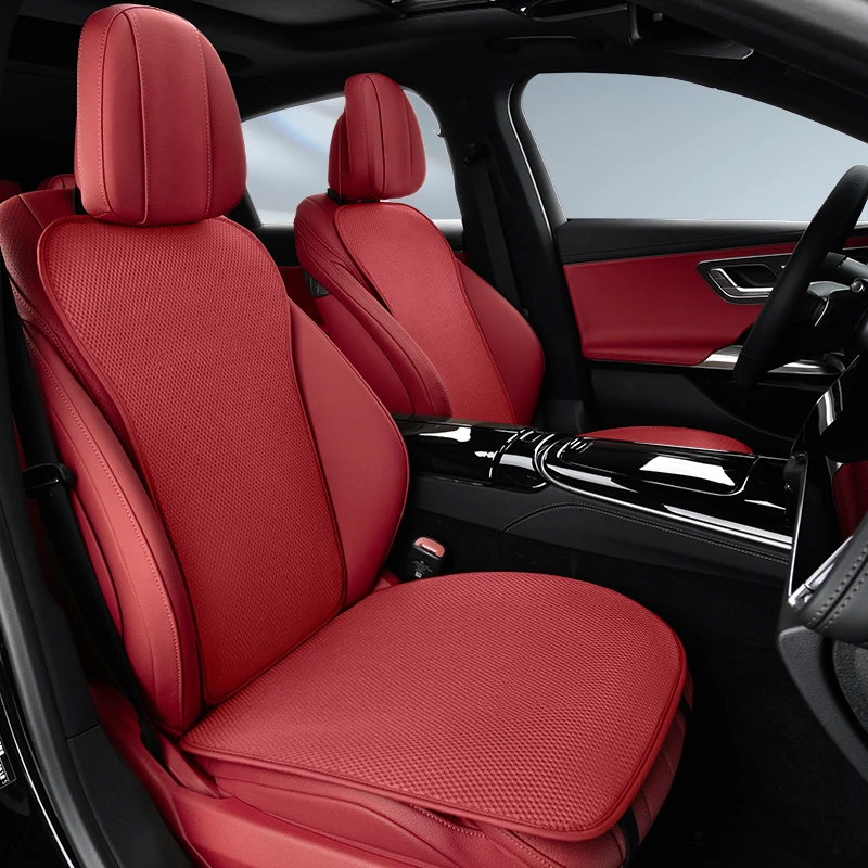 前排【冷凝丝类亚麻】专属车标刺绣汽车春夏透心凉坐垫靠垫透气