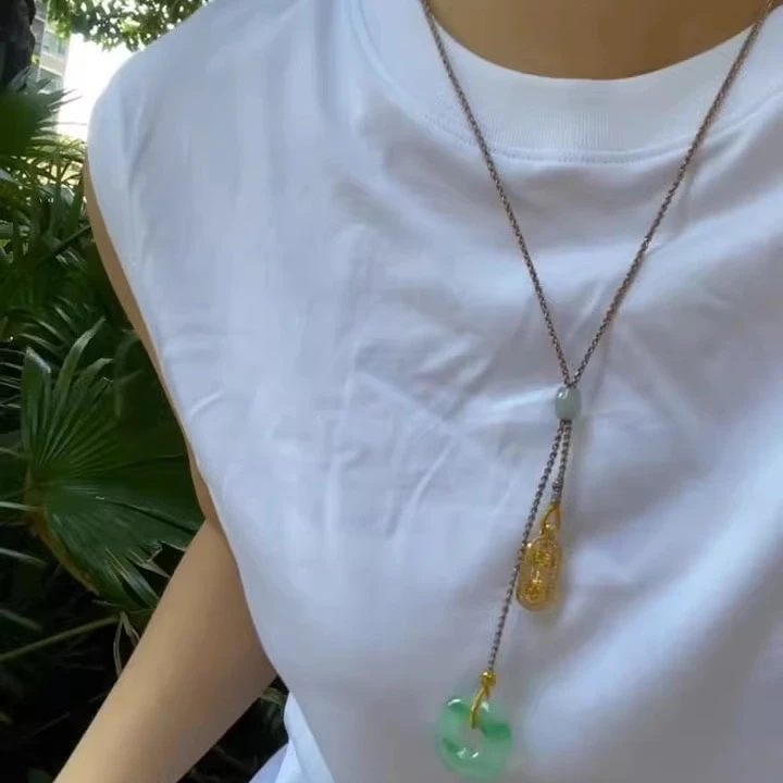 「高级灰粽」灰粽色双耳编绳项链可挂吊坠挂绳diy半成品万用能链款.