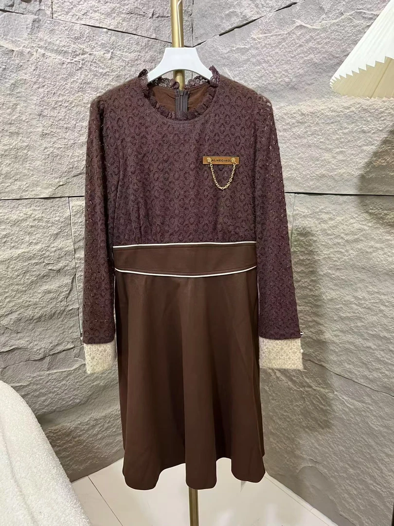 113#时尚气质长袖复古百搭连衣裙【裙长92】A9-1