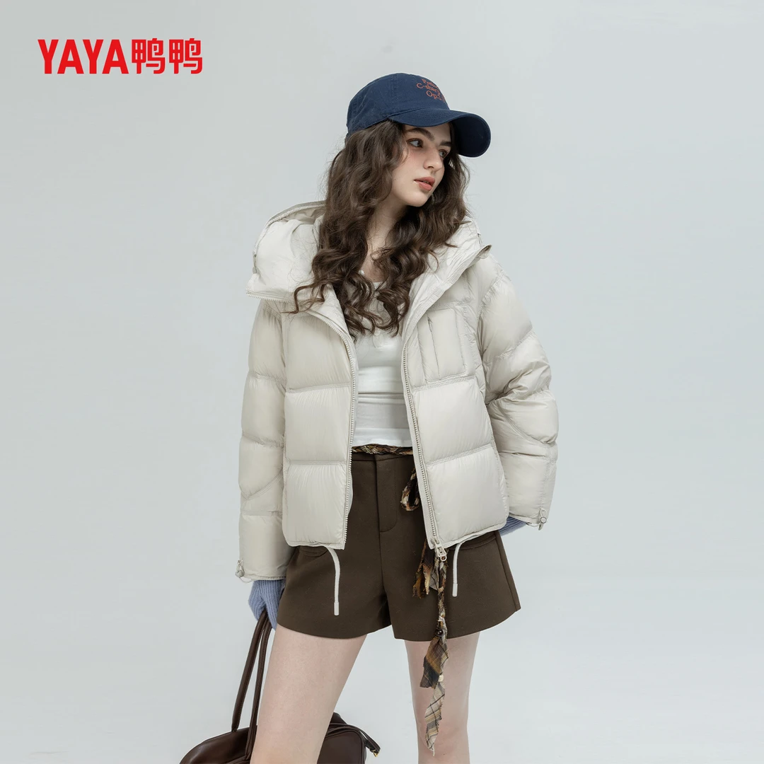 鸭鸭官方旗舰店羽绒服女2025冬季新款短款时尚爆款宽松百搭厚外套