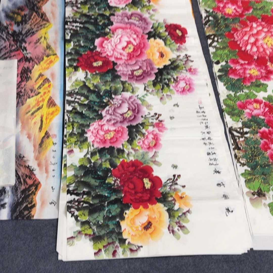 国画180×70手绘画画画