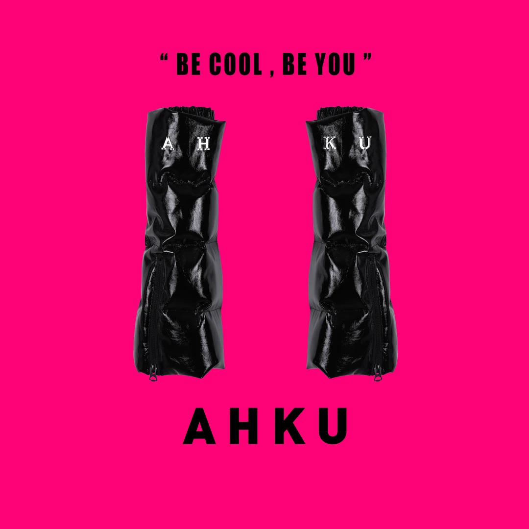 AHKU｜小众独立原创个性皮质加厚保暖金属字母拉链腿套S25605