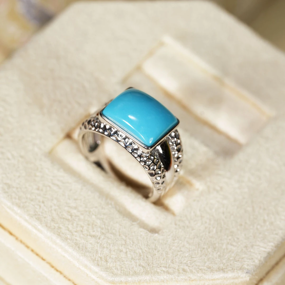 【婧婧精选】臻品 · 原矿绿松石DIY戒指 ≈11MM+ 高瓷高蓝 多样性发