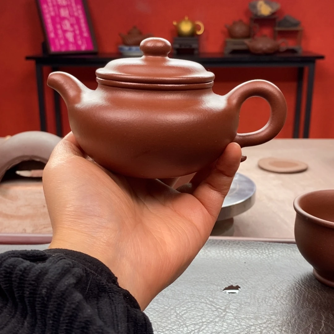 紫砂茶壶底槽清仿古240cc全手➕底槽清杯子