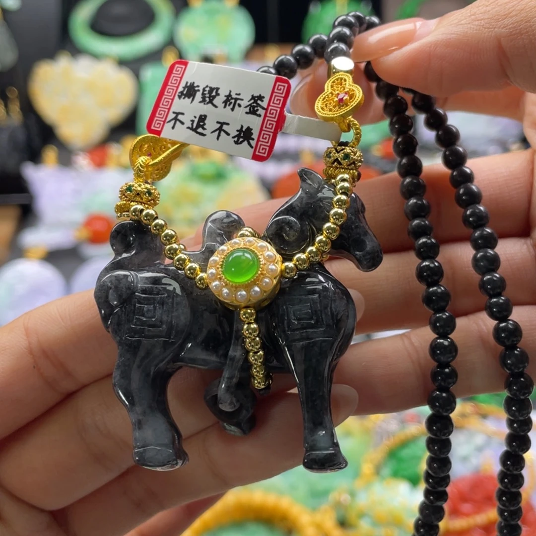 翡翠未镶嵌颈饰代编织