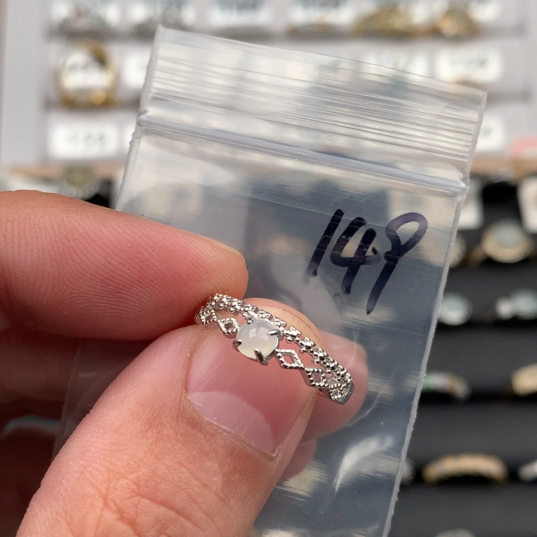 翡翠银S925镶嵌戒圈149